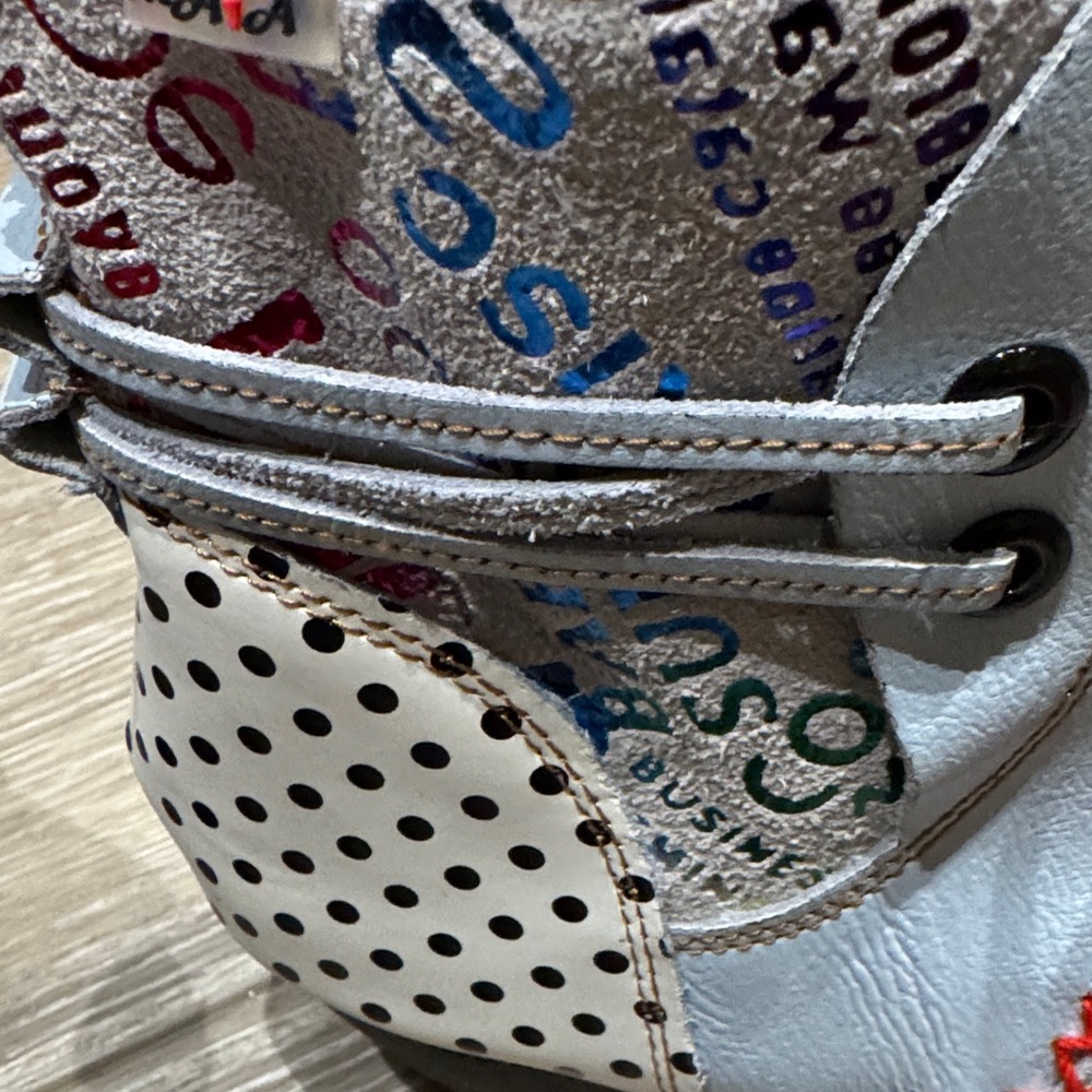 Unique Polka Dot Lace-Up Boots - Picture 6 of 8